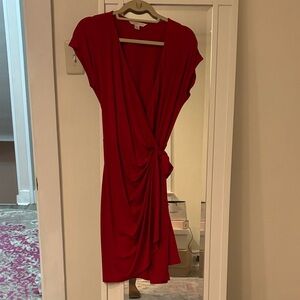 Boston Proper Vibrant Red Asymmetrical Dress